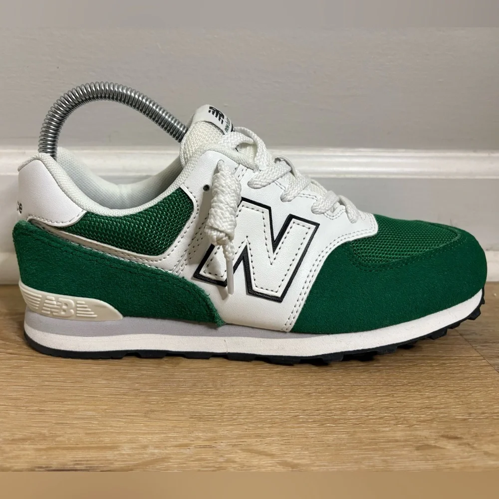 New Balance Classic 574 Style Sneakers in Classic Pine Green & White - Picture 7 of 11